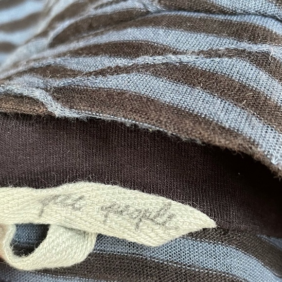 Free People Mini Pencil Skirt Blue and Black Wavy Stripe - Picture 3 of 6